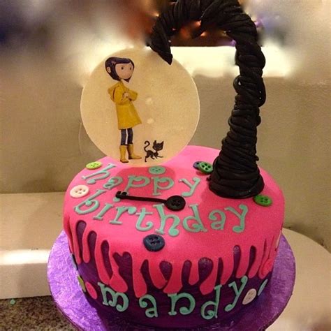 coraline themed cake|coraline birthday cake recipe.